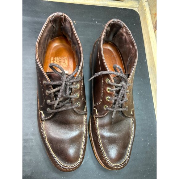 Allen Edmonds Mens Moc Toe Brown Leather Boots Size 9D - Picture 3 of 11